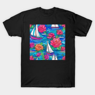 Sailing boats pattern T-Shirt